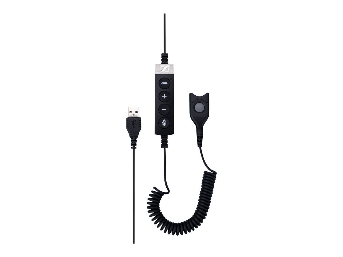 EPOS USB-ED CC 01 MS - Câble pour casque micro - USB mâle pour EasyDisconnect mâle - 1.61 m - bobiné - pour IMPACT SC 230, 260, 630, 660