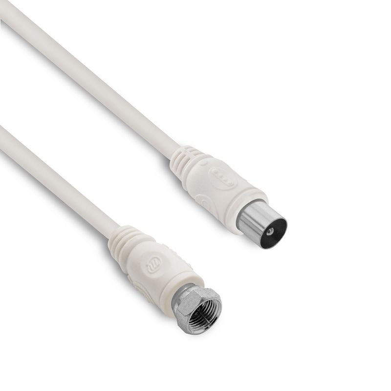 C?ble TV satellite coaxial F/9,52 mm m?le/m?le 2 m
