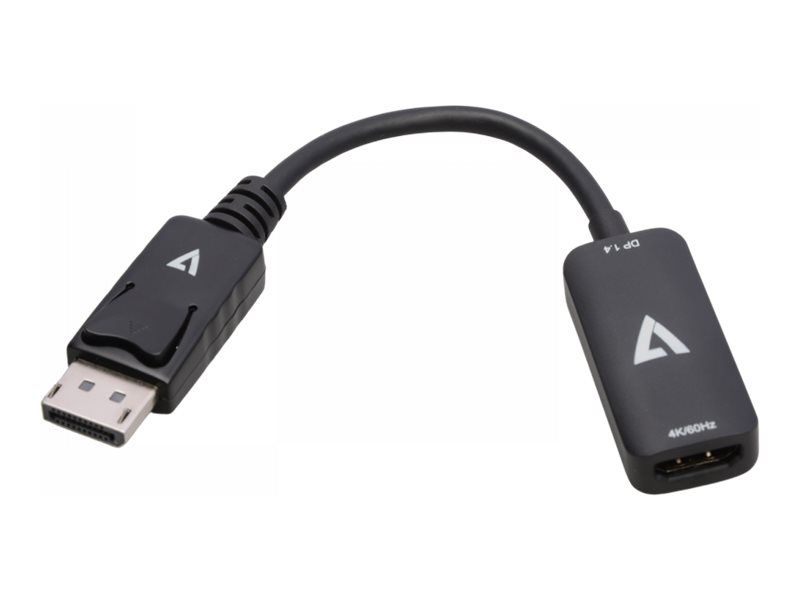 V7 - Adaptateur vidéo - DisplayPort mâle pour HDMI femelle - triple blindage - noir - support pour 4K60Hz