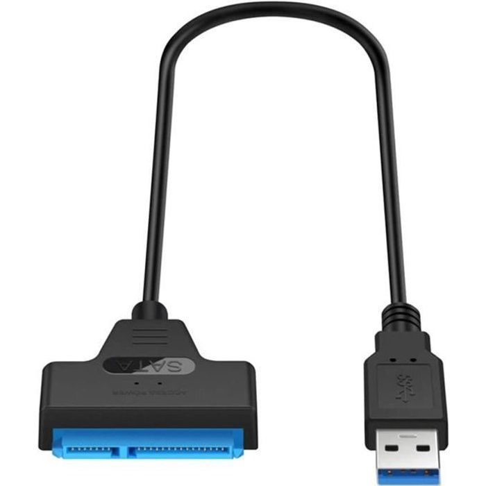Fablcrew Adaptateur USB 3.0 vers disques durs SSD SATA 2,5, câble adaptateur USB vers SATA