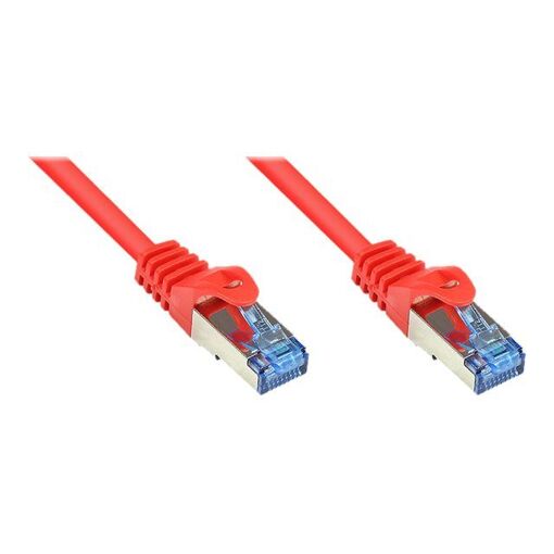 ALCASA Elektronik - RJ-45 to RJ-45 Cable - 5m - CAT 6a - Halogen-free, Molded, Hook-free - Red