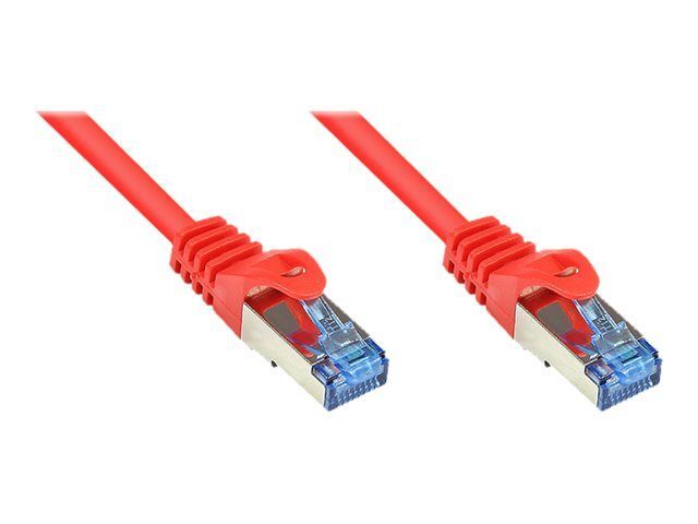 Good Connections - Cordon de raccordement - RJ-45 (M) pour RJ-45 (M) - 5 m - SFTP, PiMF - CAT 6a - sans halogène, moulé, sans crochet - rouge