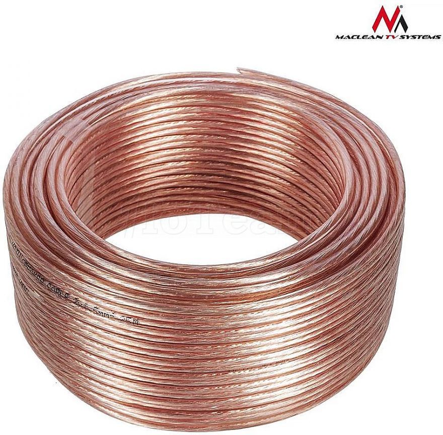 Bobine De Câble Haut-parleur Maclean 2x1,5mm² 50m (transparent)