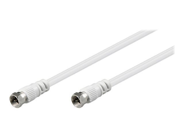 goobay - Câble d'antenne - connecteur F mâle pour connecteur F mâle - 10 m - double blindage - 75 dB - blanc