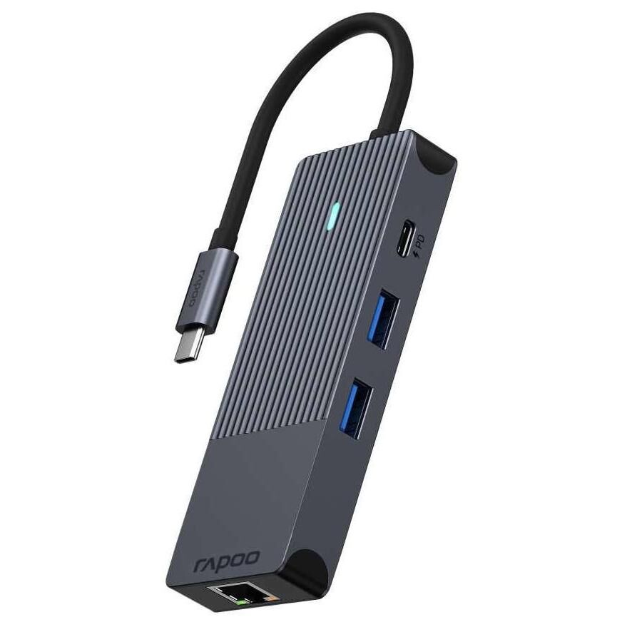 Rapoo UCM-2004 carte et adaptateur d'interfaces HDMI, RJ-45, USB 3.2 Gen 1 (3.1 Gen 1), USB Type-C