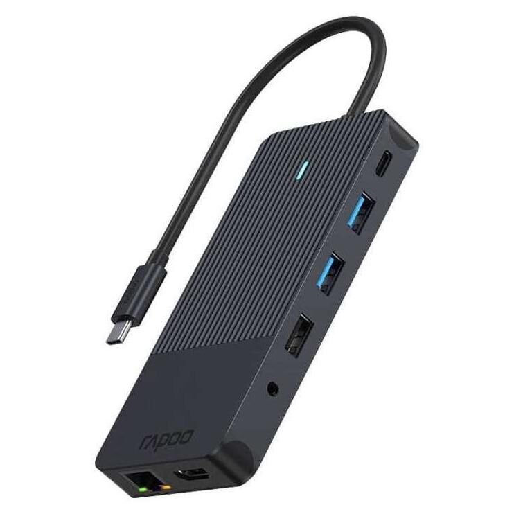 Rapoo UCM-2006 carte et adaptateur d'interfaces 3¿5 mm, DisplayPort, HDMI, RJ-45, USB 3.2 Gen 1 (3.1 Gen 1), USB Type-C