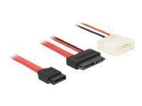 DeLOCK 84790 câble SATA 0,5 m SATA 13-pin SATA 7-pin + Molex (4-pin) Noir, Rouge