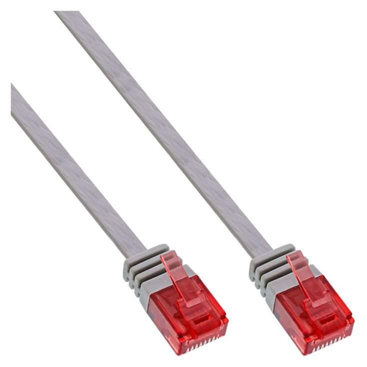 InLine - Cordon de raccordement - RJ-45 (M) pour RJ-45 (M) - 1.5 m - UTP - CAT 6 - moulé, plat - gris