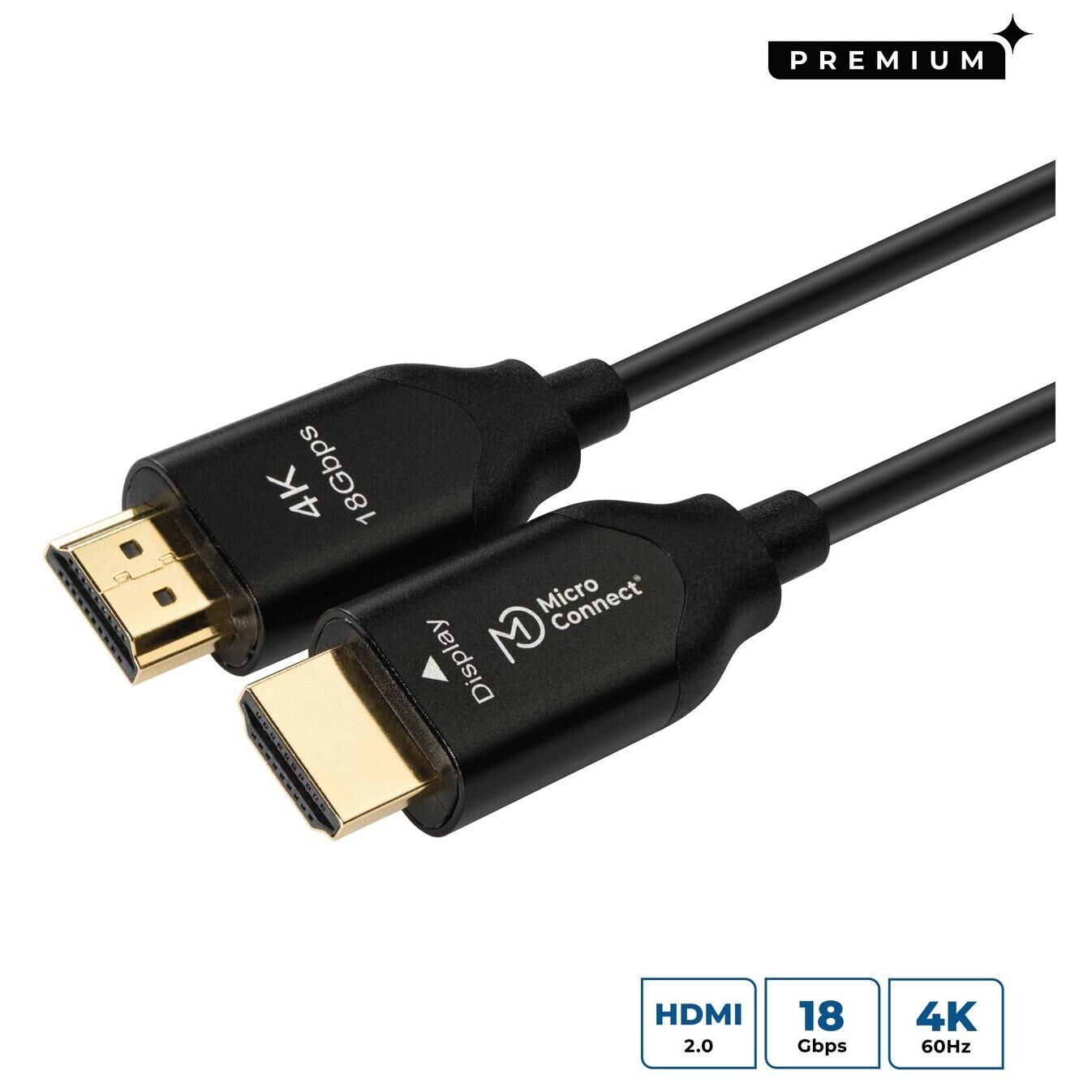Microconnect HDM191950V2.0OP câble HDMI 50 m HDMI Type A (Standard) Noir