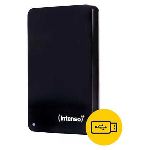 Intenso 2TB Portable External Hard Drive - USB 3.2 - 5400 RPM - 8MB Buffer - Black with 64GB USB Key