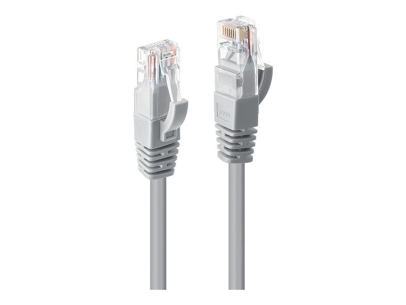 Lindy - Cordon de raccordement - RJ-45 (M) pour RJ-45 (M) - UTP - CAT 6 - moulé, sans crochet, bloqué - gris