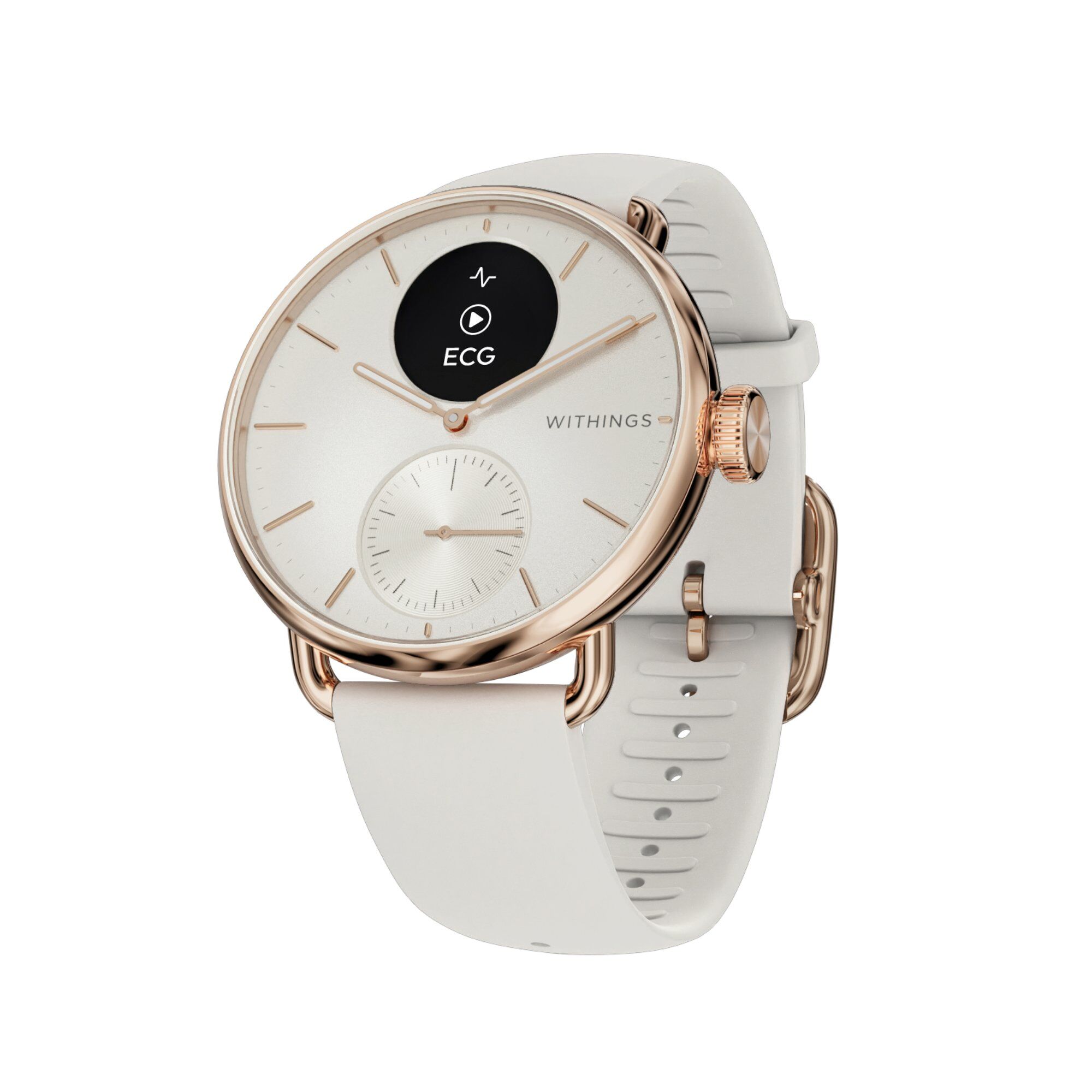 WITHINGS ScanWatch 2 - Montre connectée santé ECG SpO2 température 38mm Or Rose