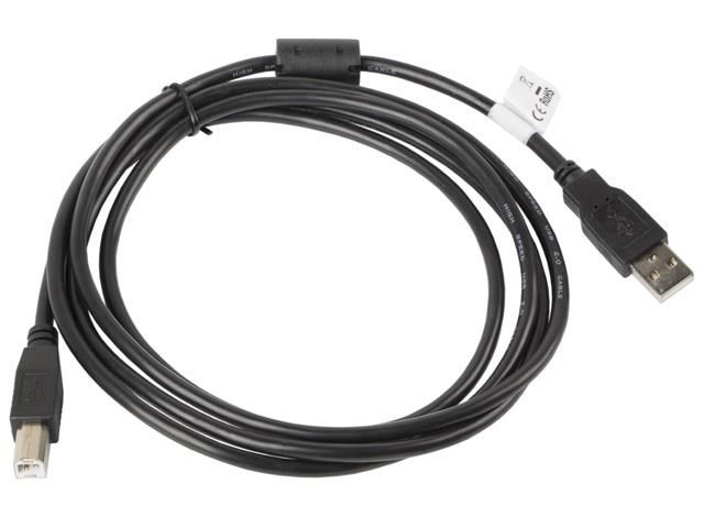 Lanberg CA-USBA-11CC-0018-BK - Câble USB-A 2.0 vers USB-B mâle/mâle avec Ferrite 1.8m Noir