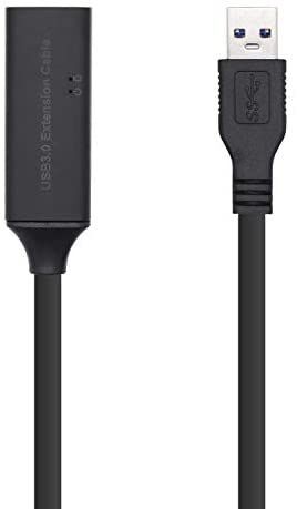 AISENS - A105-0408 - Câble EXTENSION USB 3.0 avec Amplificateur ET ALIMENTATION, Type A/MA/H, Noir, 10M