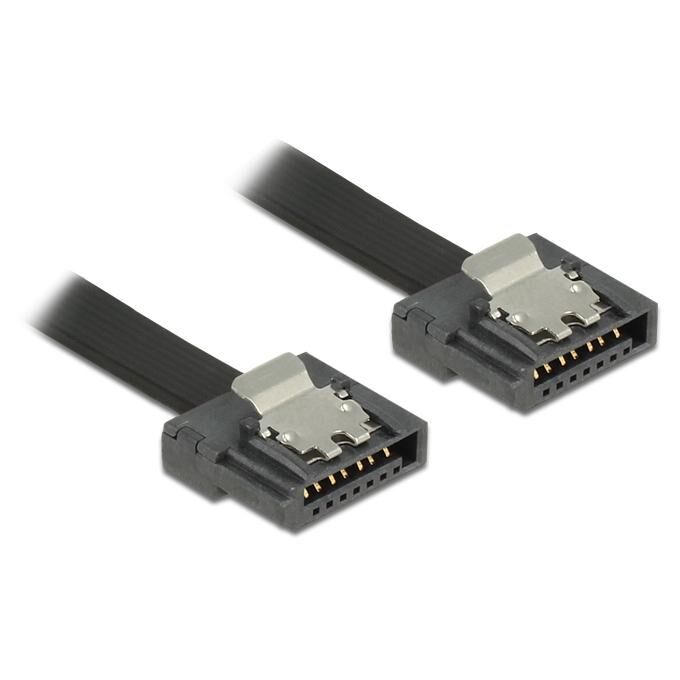 Delock FLEXI - Câble SATA - Serial ATA 150/300/600 - SATA (F) pour SATA (F) - 20 cm - verrouillé - noir