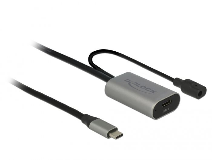 DeLOCK 85392 câble USB USB 3.2 Gen 1 (3.1 Gen 1) 5 m USB C Noir, Gris