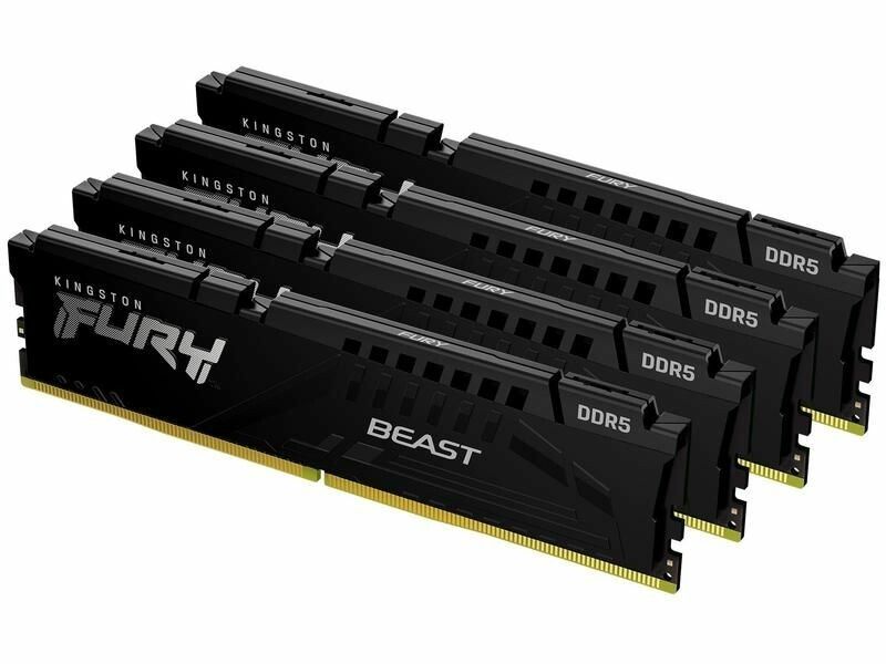 Kingston FURY Beast - DDR5 - kit - 64 Go: 4 x 16 Go - DIMM 288 broches - 6000 MT/s / PC5-48000 - CL40 - 1.35 V - mémoire sans tampon - on-die ECC - noir