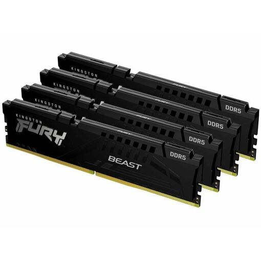 Kit Kingston FURY Beast DDR5 - 64 GB (4 x 16 GB) - 288 pines DIMM - 6000 MT/s / PC5-48000 - CL40 - 1,35 V - sin buffer - ECC integrado - Negro