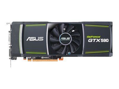 ASUS ENGTX590/3DIS/3GD5 - Carte graphique - 2 GPUs - GF GTX 590 - 3 Go GDDR5 - PCIe 2.0 x16 - 3 x DVI, Mini DisplayPort