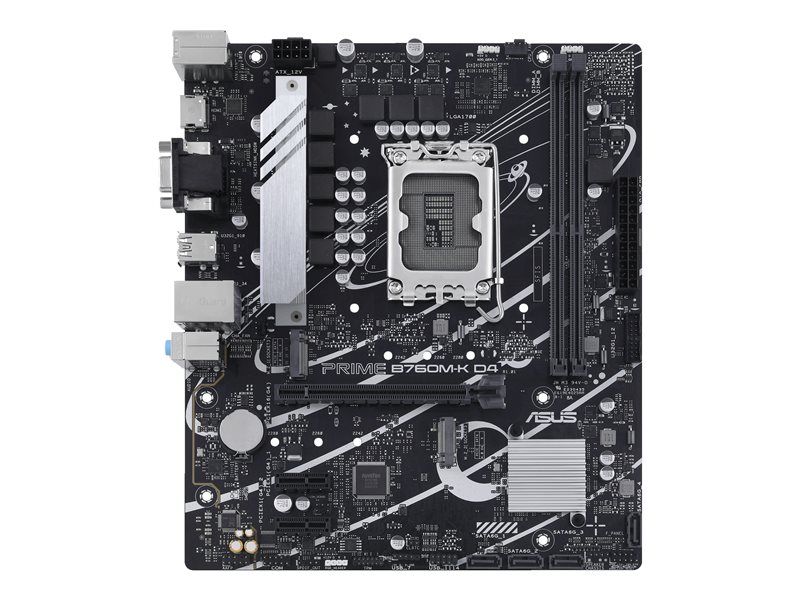 ASUS PRIME B760M-K D4 - Carte-mère - micro ATX - Socket LGA1700 - B760 Chipset - USB 3.2 Gen 1 - 2.5 Gigabit LAN - carte graphique embarquée (unité centrale requise) - audio HD (8 canaux)