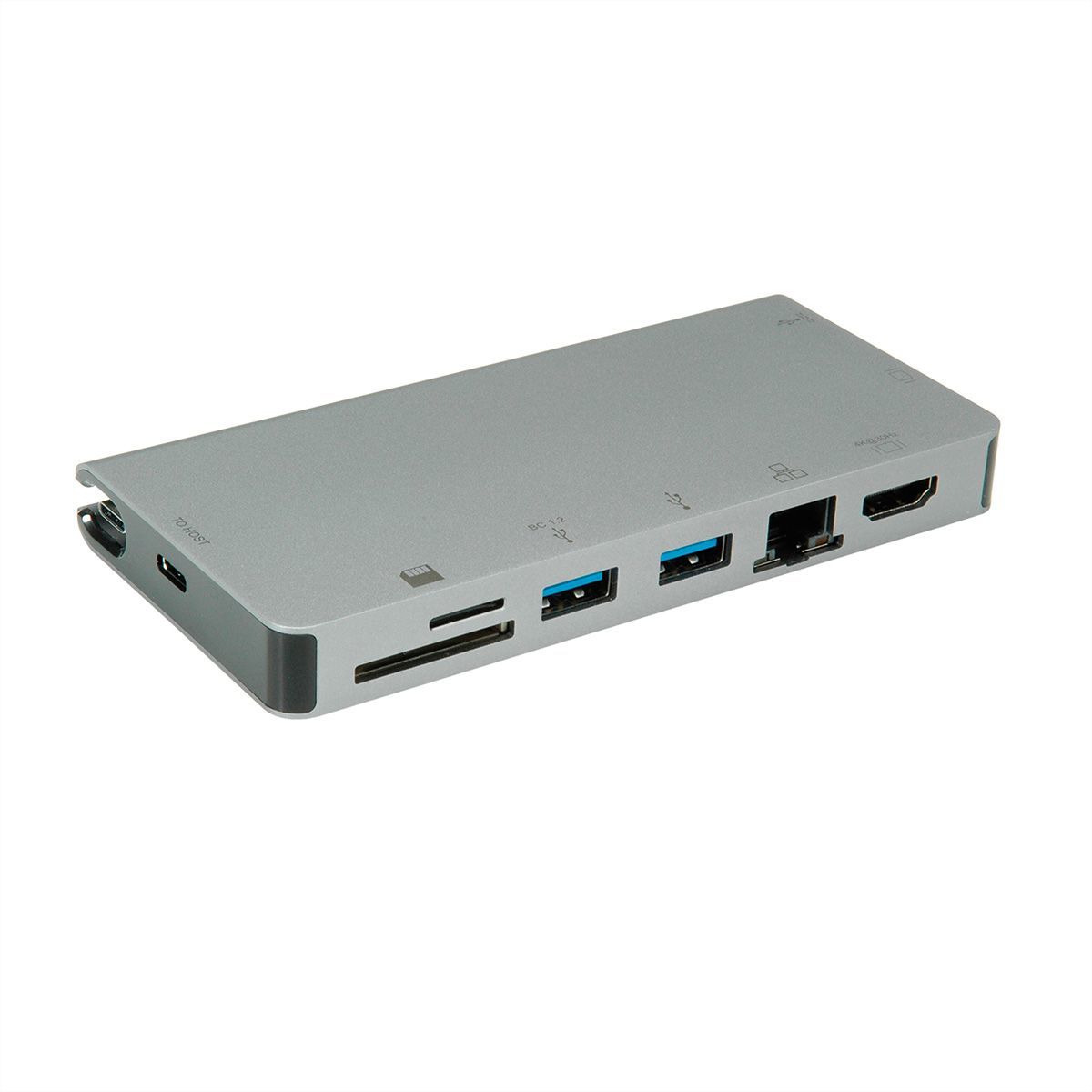 ROLINE 12.02.1022 station d'accueil Avec fil USB 3.2 Gen 1 (3.1 Gen 1) Type-C Gris