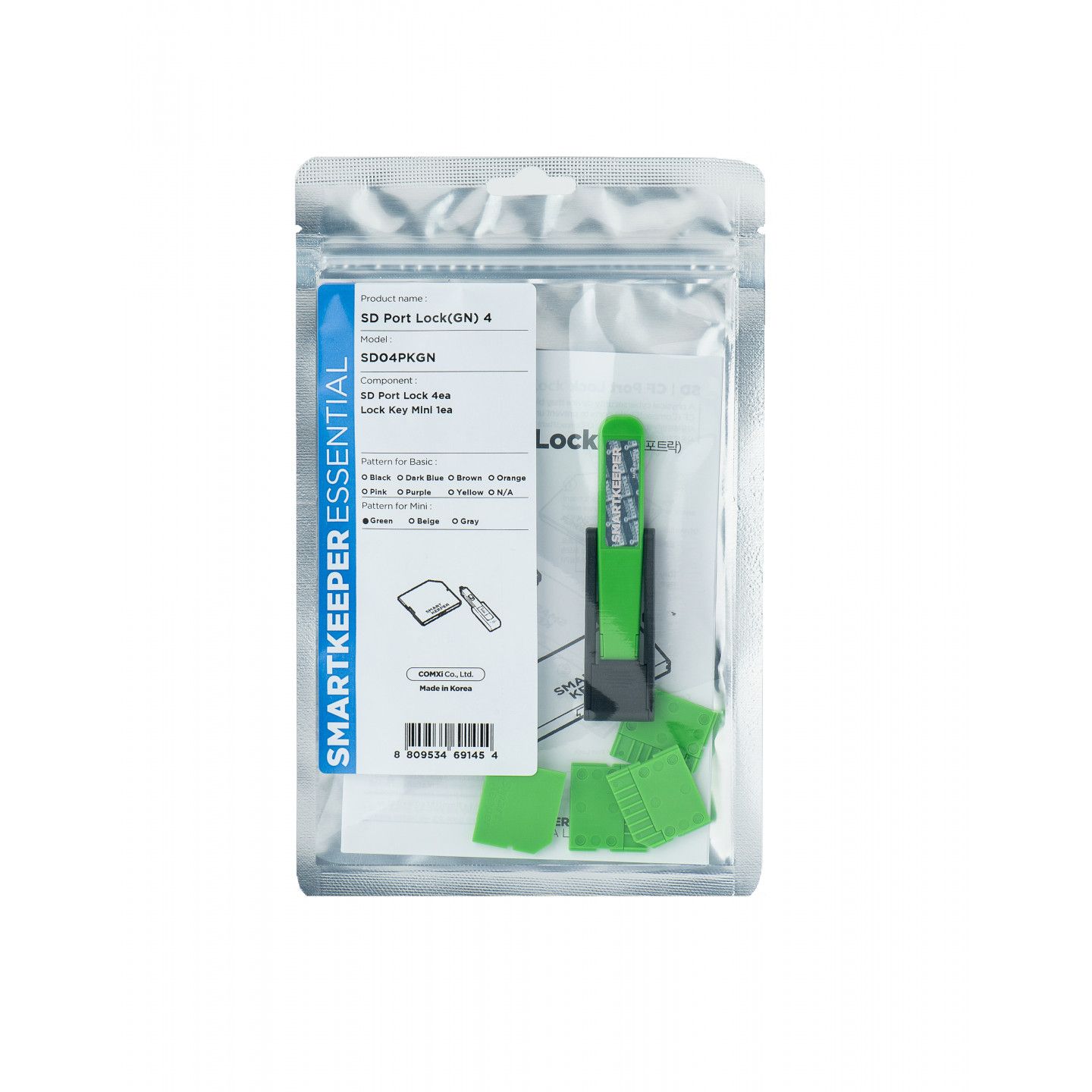 Smartkeeper Sd04pkgn Bloqueur De Port Sd Card Vert Plastique 1 Pièce(