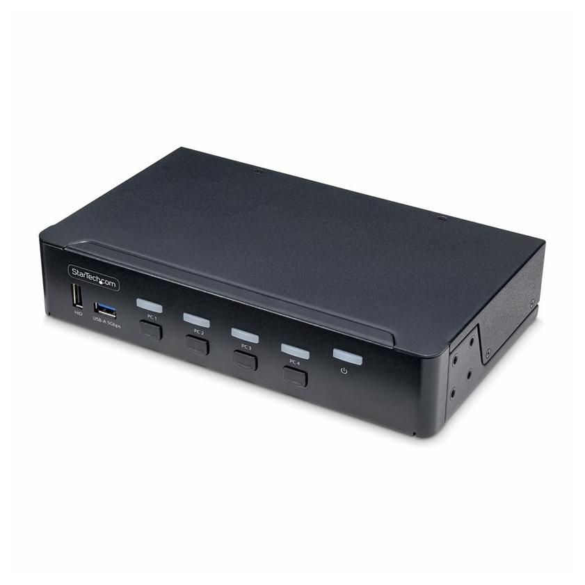 StarTech.com Switch KVM DisplayPort 4 Ports, Moniteur Unique 4K, 6x USB - Commutateur écran-clavier-souris/audio/USB - 4 x KVM / audio / USB - 1 utilisateur local - de bureau - Conformité TAA