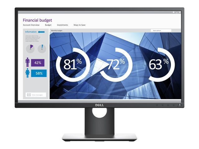 Dell P2417H - Écran LED - 24" (23.8" visualisable) - 1920 x 1080 Full HD (1080p) @ 60 Hz - IPS - 250 cd/m² - 1000:1 - 6 ms - HDMI, VGA, DisplayPort - noir - avec 3 ans de service Advanced Exchange