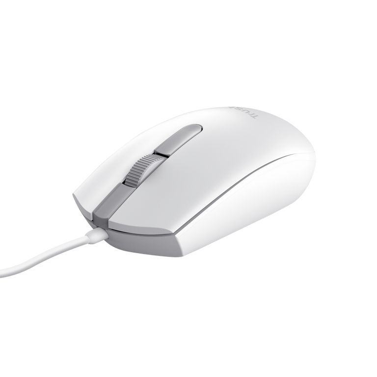 Trust TM-101W - Souris - droitiers et gauchers - optique - 3 boutons - filaire - USB - blanc