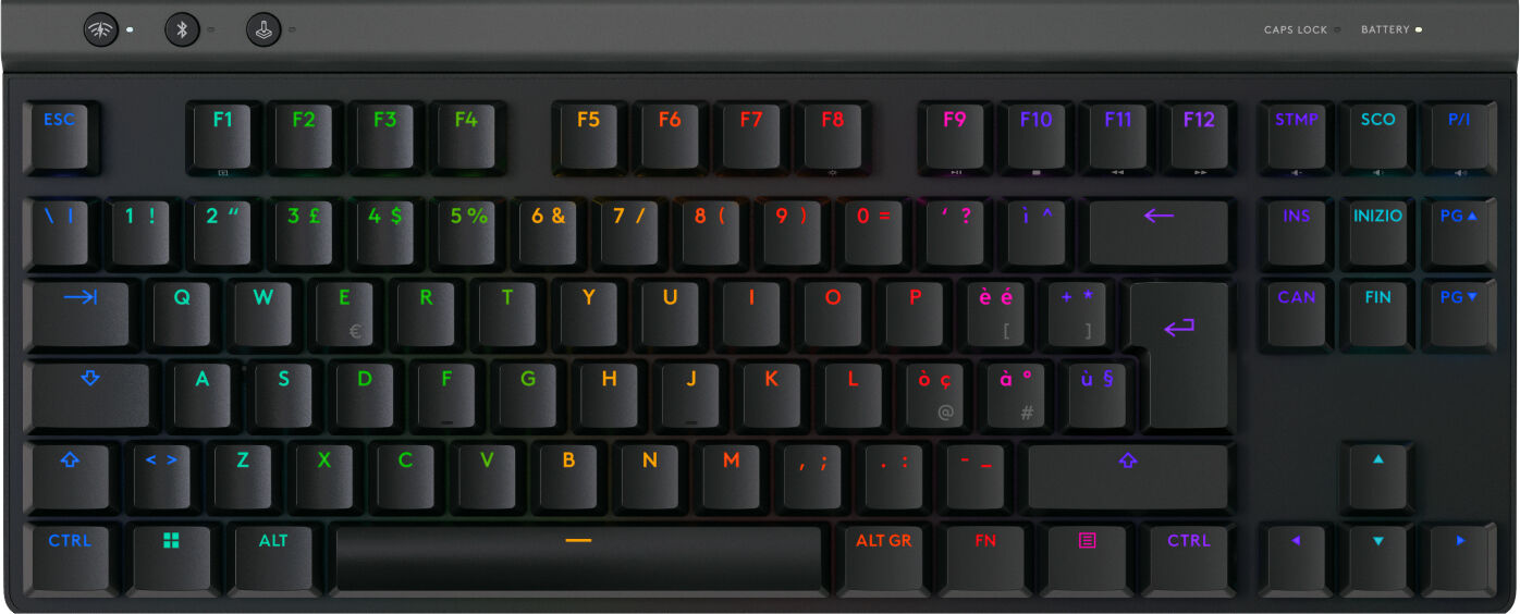 Logitech G515 - Clavier - LIGHTSPEED - TKL - backlit - sans fil - 2.4 GHz, Bluetooth, USB - QWERTY - Italien - commutateur : GL Tactile - noir
