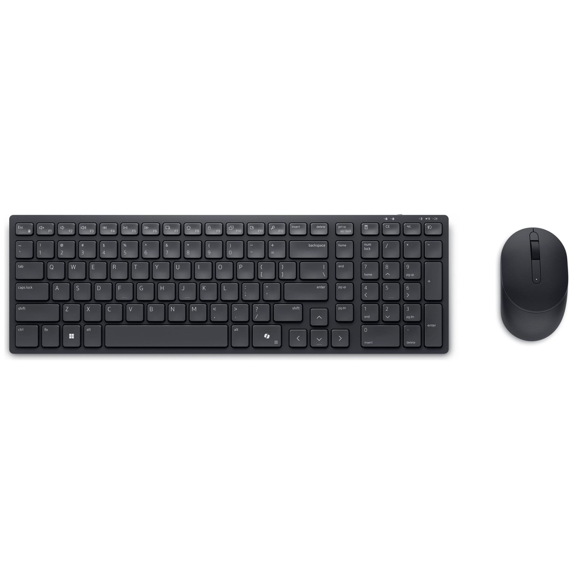 Dell Pro Compact Silent Keyboard and Mouse - KM555 - Ensemble clavier et souris - sans fil - 2.4 GHz, Bluetooth 5.1 - AZERTY - Belge - noir - avec 3 years NBD Advance Exchange