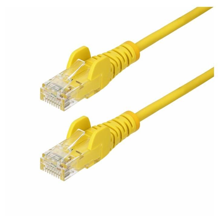 StarTech.com 50cm Yellow Slim CAT6 Ethernet Cable, Snagless, 28AWG, LSZH - Cordon de raccordement - RJ-45 (M) pour RJ-45 (M) - 50 cm - 3.6 mm - UTP - CAT 5/5e/6 - IEEE 802.3bt - sans halogène, sans crochet, cuivre tressé - jaune