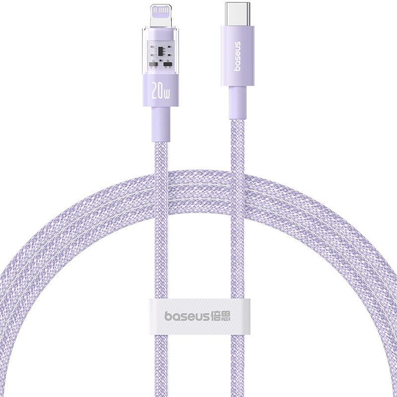 Câble USB-C vers Lightning, Charge Rapide 20W, 1m - Baseus Gem (P1037300151111-00) - Nebula Purple