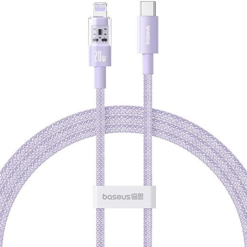 Câble USB-C vers Lightning Baseus Gem, charge rapide 20W, 1m - Pourpre Nébuleux (P1037300151111-00)