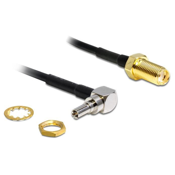 DeLOCK 88466 câble de signal 0,2 m Noir, Or, Argent