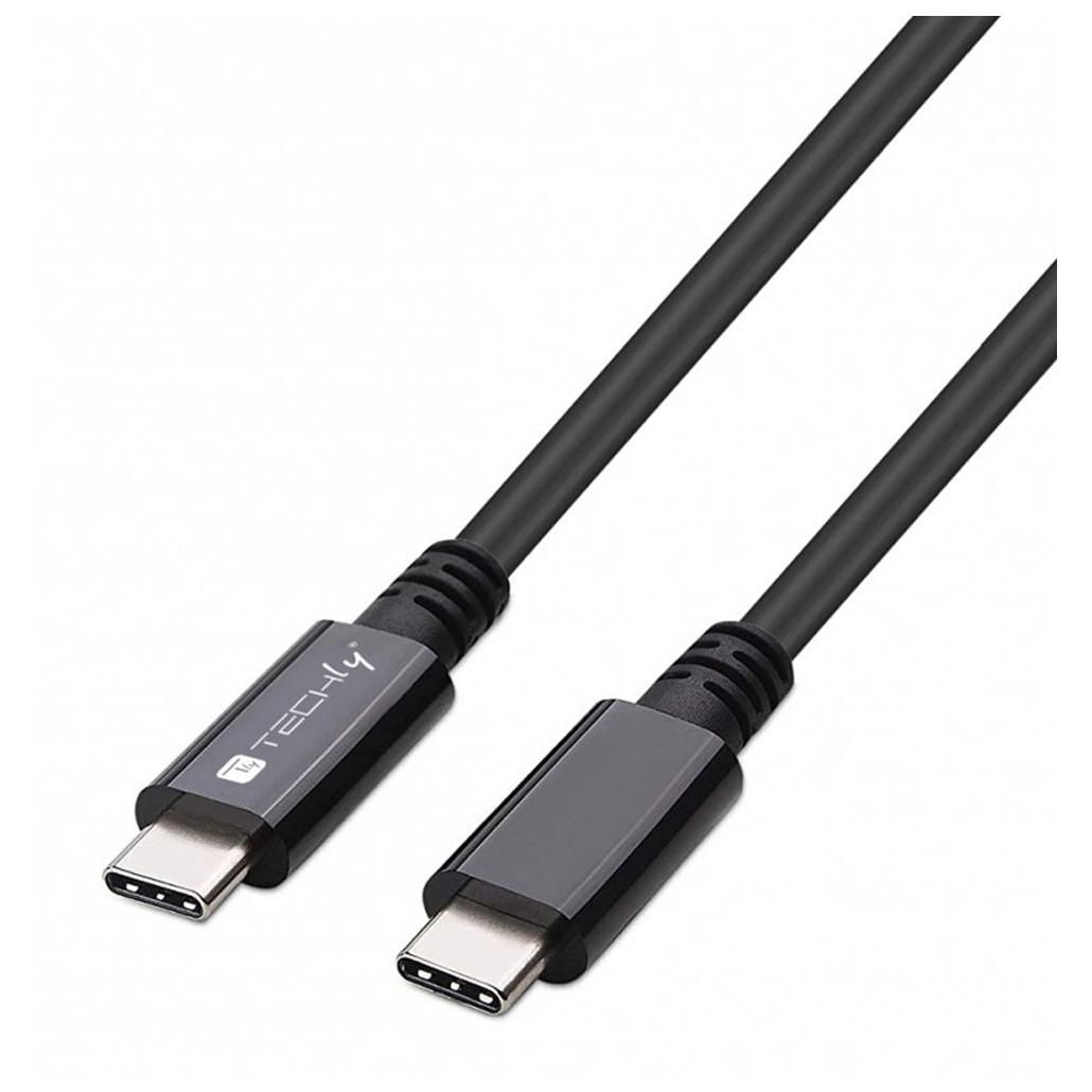 Techly ICOC MUSB40-CMCM08 câble USB USB4 Gen 3x2 0,8 m USB C Noir