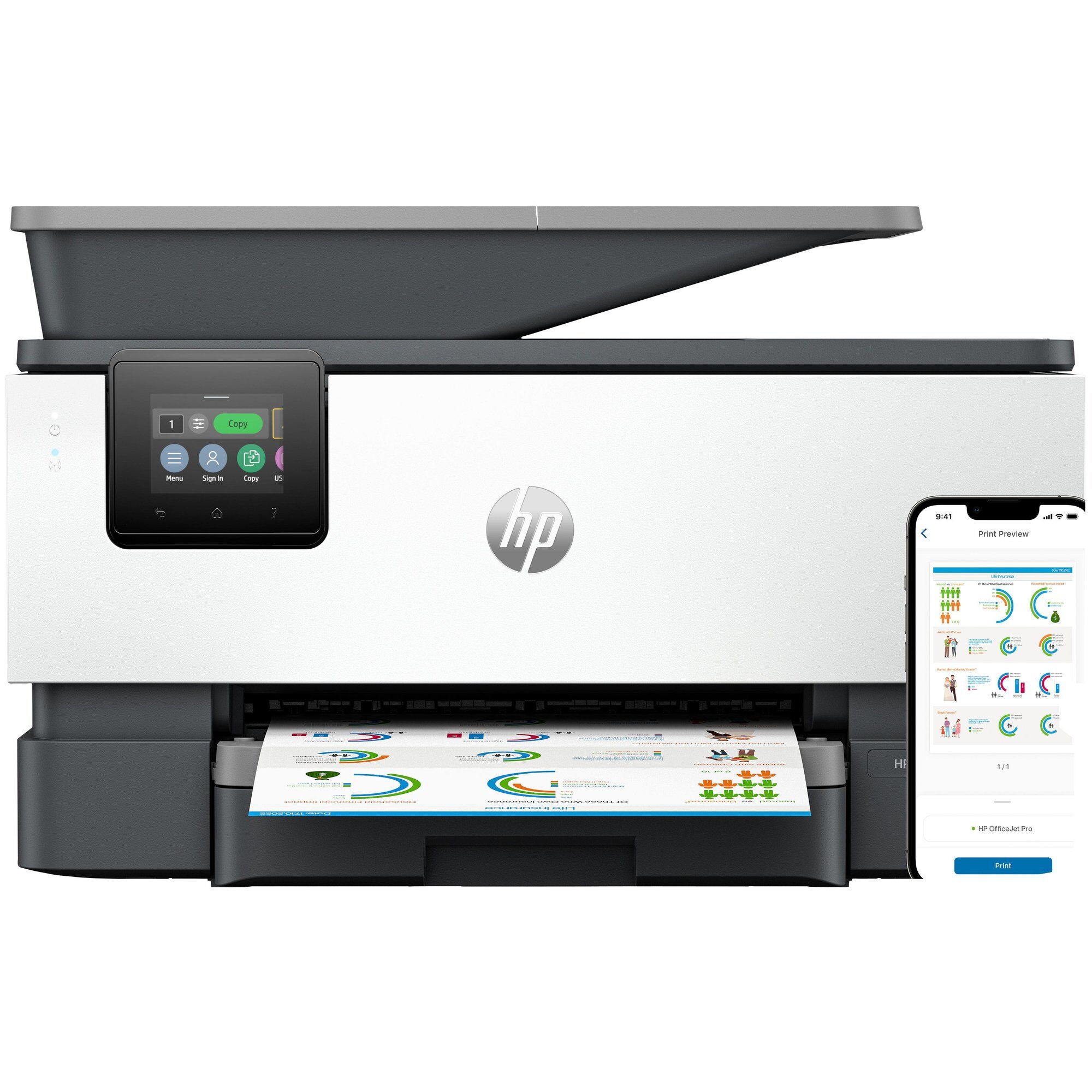 HP OfficeJet Pro 9120b Sans fil All-in-One Couleur Imprimante, Impression recto-verso; copieur, scanner
