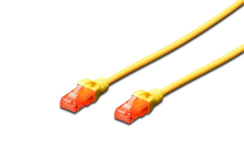 DIGITUS Professional - Cordon de raccordement - RJ-45 (M) pour RJ-45 (M) - UTP - CAT 6 - démarré, sans crochet - jaune