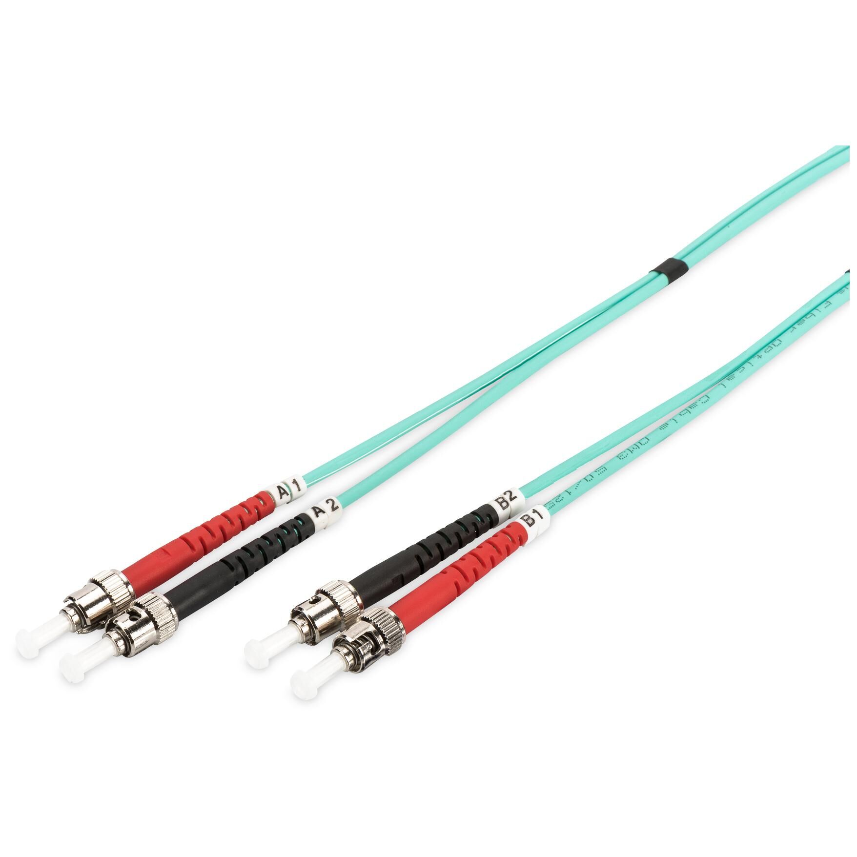 DIGITUS - Cordon de raccordement - ST multi-mode (M) pour ST multi-mode (M) - 10 m - 10 m - fibre optique - 50 / 125 microns - OM3 - démarré, sans halogène - turquoise