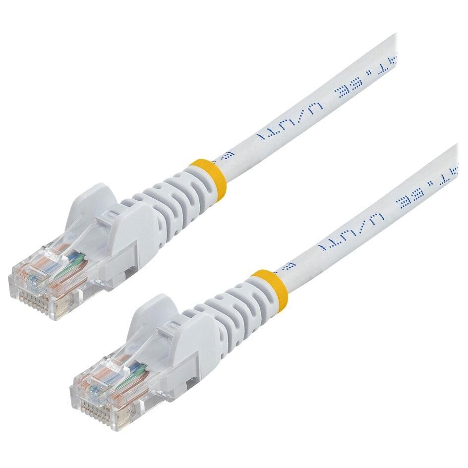 StarTech.com Câble réseau Cat5e UTP sans crochet - 50 cm Blanc - Cordon Ethernet RJ45 anti-accroc - Câble patch - Cordon de raccordement - RJ-45 (M) pour RJ-45 (M) - 50 cm - UTP - CAT 5e - sans crochet, bloqué - blanc