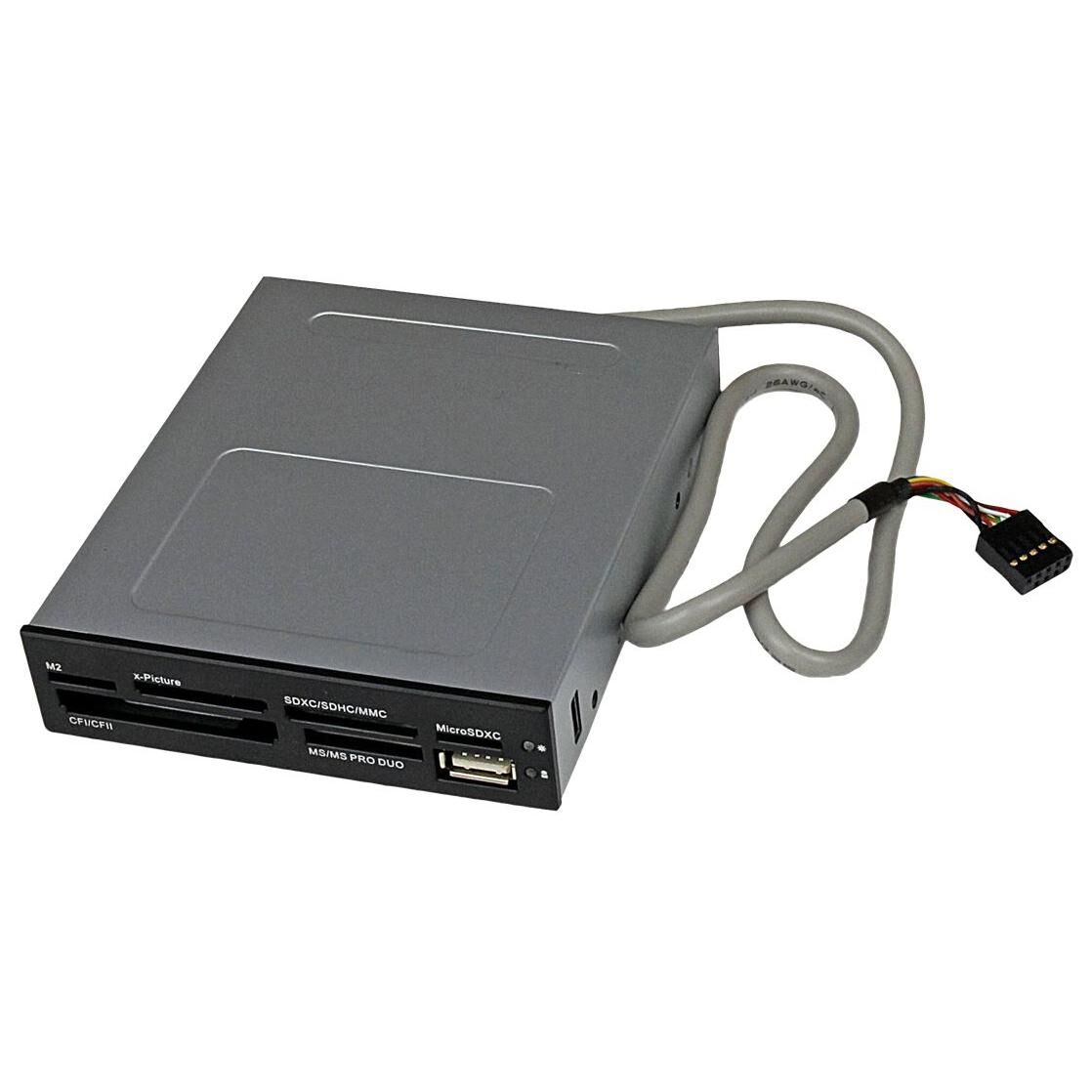 StarTech.com Lecteur de cartes mémoire interne de 3,5 pouces avec port USB 2.0 - Lecteur multicartes 22-en-1 pour PC - Noir - Lecteur de carte - 22 en 1 - 3,5 po (Multi-Format) - USB 2.0