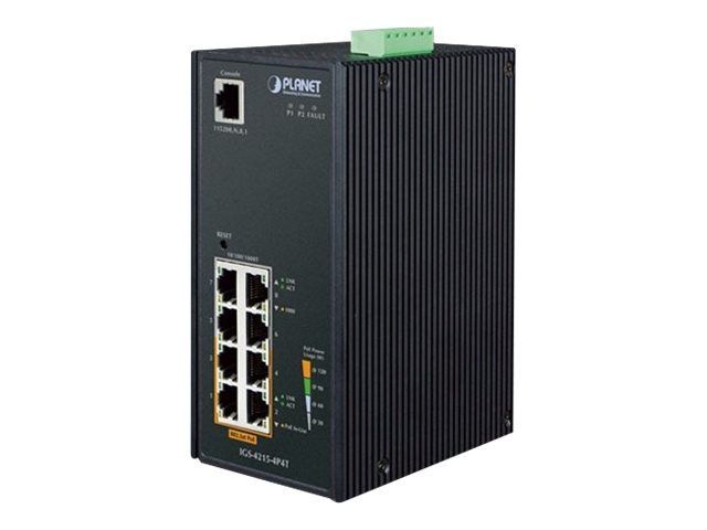 PLANET IGS-4215-4P4T - Commutateur - Géré - 4 x 10/100/1000 + 4 x 10/100/1000 (PoE) - Montage sur rail DIN (144 W)