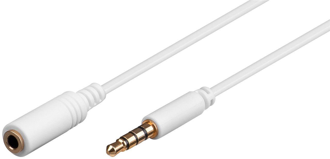 goobay - Rallonge de câble audio - mini-phone stereo 3.5 mm mâle pour mini-phone stereo 3.5 mm femelle - 5 m - blanc