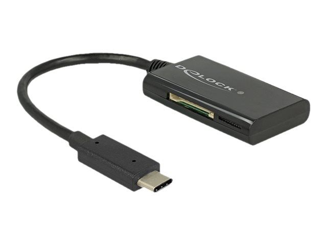 Delock USB 3.1 Gen 1 Card Reader USB Type-C male 4 Slots - Lecteur de carte - tout-en-un (MMC, SD, miniSD, RS-MMC, TransFlash, MMCmobile, microSD, MMCmicro, SDHC, miniSDHC, microSDHC, SDXC...