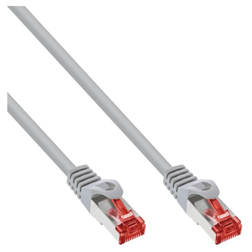 InLine - Cordon de raccordement - RJ-45 (M) pour RJ-45 (M) - SFTP, PiMF - CAT 6 - démarré, moulé - gris