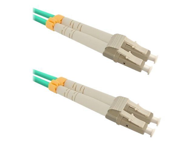 Qoltec - Cordon de raccordement - LC/UPC multimode (M) pour LC/UPC multimode (M) - 3 m - fibre optique - duplex - 50 / 125 microns - OM3 - sans halogène - turquoise
