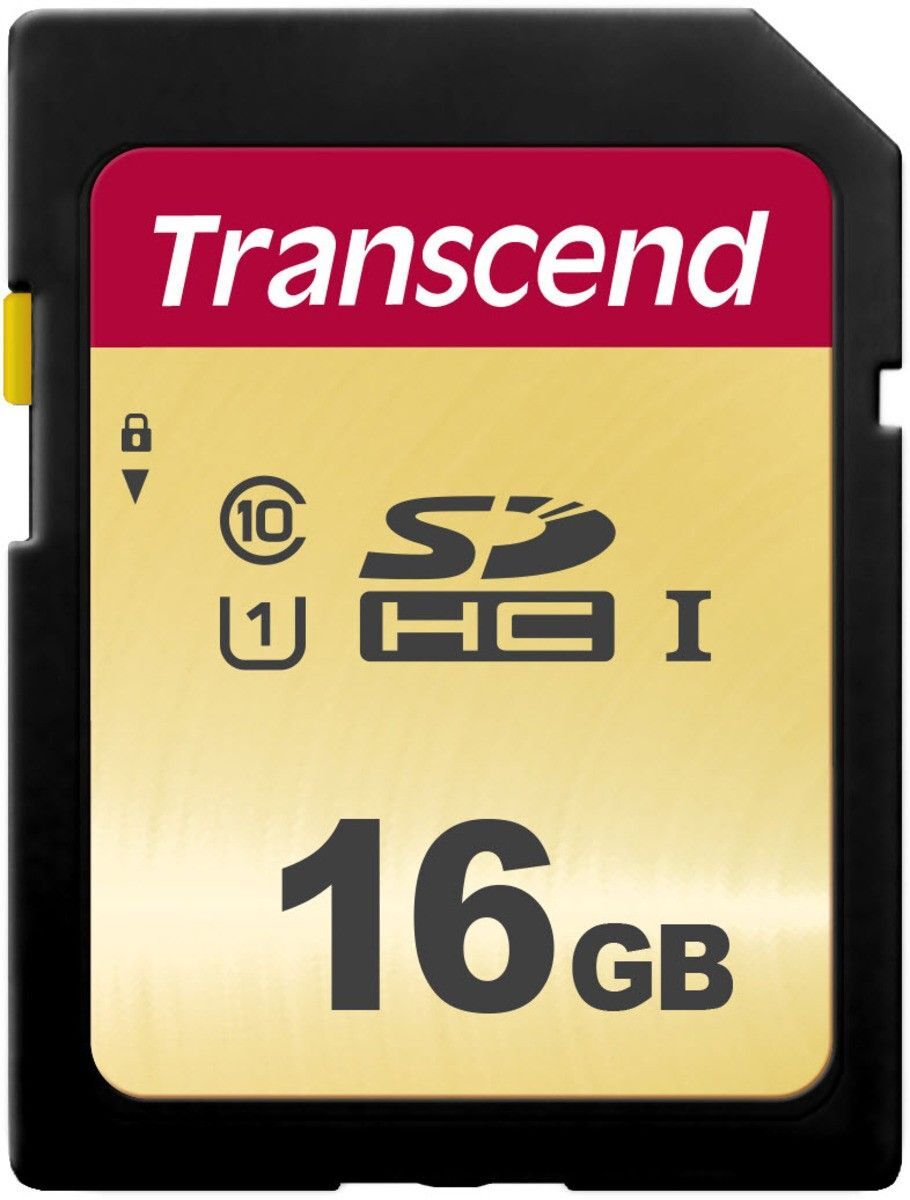Transcend 500S - Carte mémoire flash - 16 Go - UHS-I U1 / Class10 - SDHC UHS-I