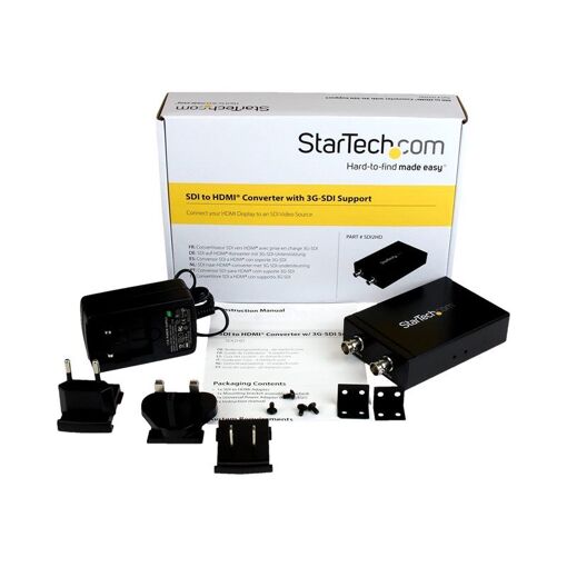 Convertisseur StarTech 3G SDI vers HDMI - Sortie SDI en boucle jusqu'à 230 m - Adaptateur audio/vidéo SDI vers HDMI - Noir
