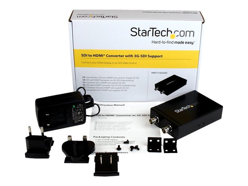 StarTech.com Convertisseur 3G SDI vers HDMI avec sortie SDI en boucle jusqu'à 230m - Adaptateur audio / vidéo SDI vers HDMI - Noir - Convertisseur vidéo - 3G-SDI - HDMI, 3G-SDI - noir