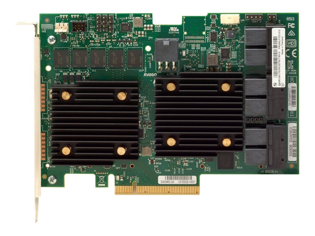 Lenovo ThinkSystem 930-24i - Contrôleur de stockage (RAID) - 24 Canal - SATA / SAS 12Gb/s - RAID 0, 1, 5, 6, 10, 50, JBOD, 60 - PCIe 3.0 x8 - pour ThinkSystem SR650; ST550
